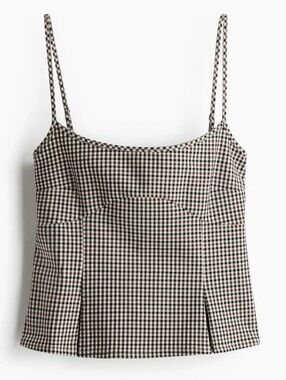 H&M Divided Checked Spaghetti Strap Fitted Tank Top Size XS